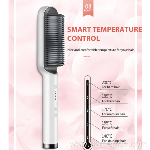 Electric Hair Straightener Brush Straight And Curl Use